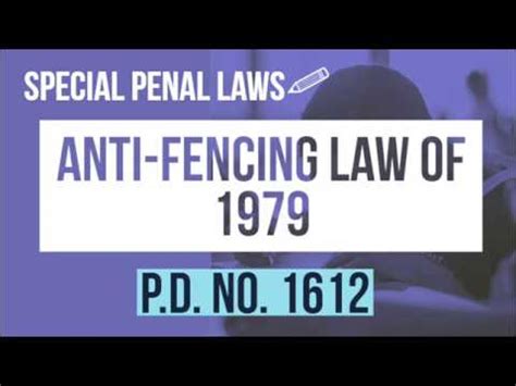 anti fencing law|P.D. No. 1612 .
